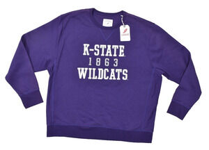 Men's K-State Wildcats League Purple Crewneck Sweatshirt Regular Size 2XL